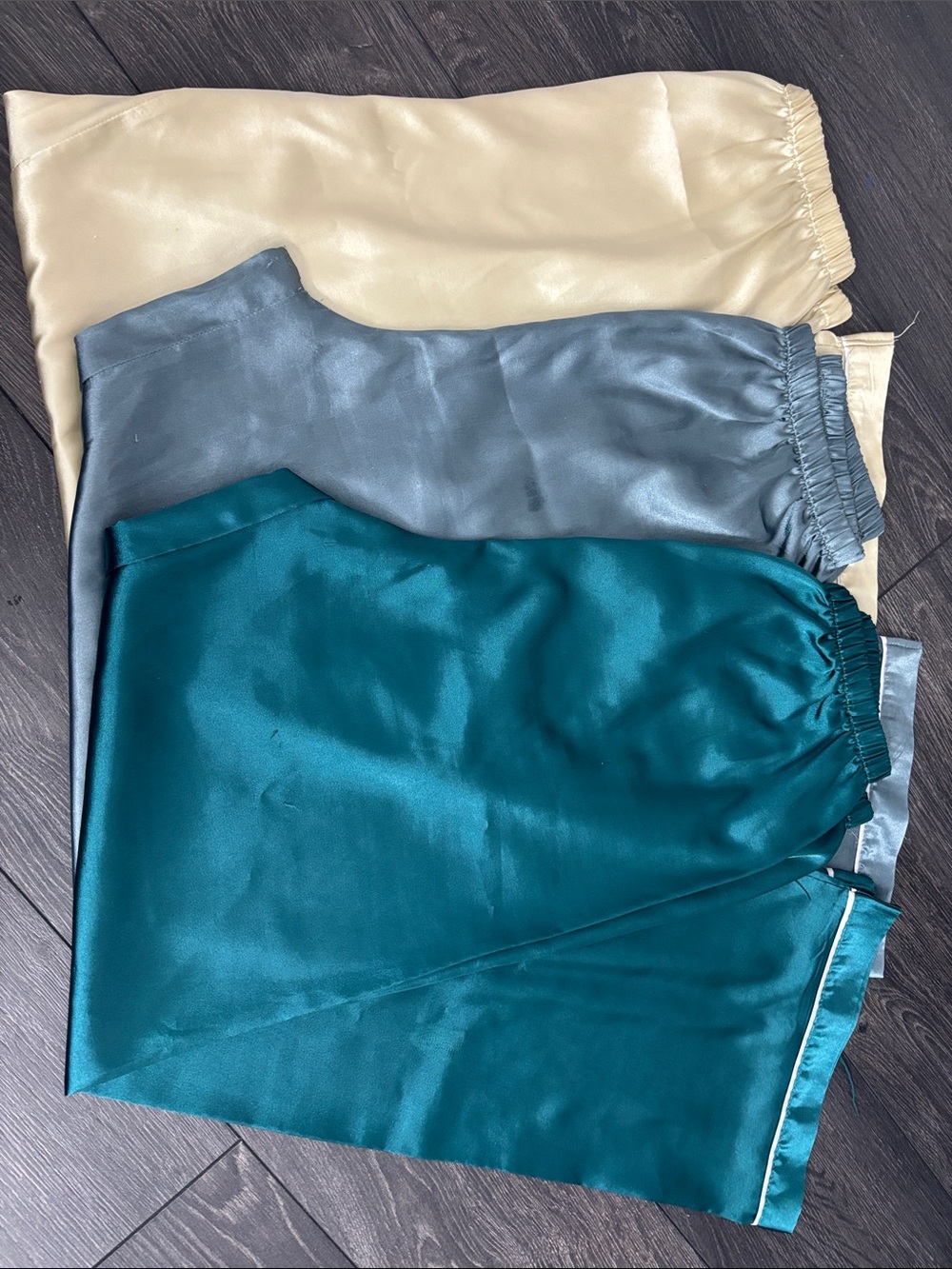 Girls Elastic-Waist Silk Pack - Teal, Light Gray, Cream